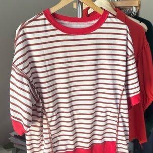 Red and White Striped Kids Shirt